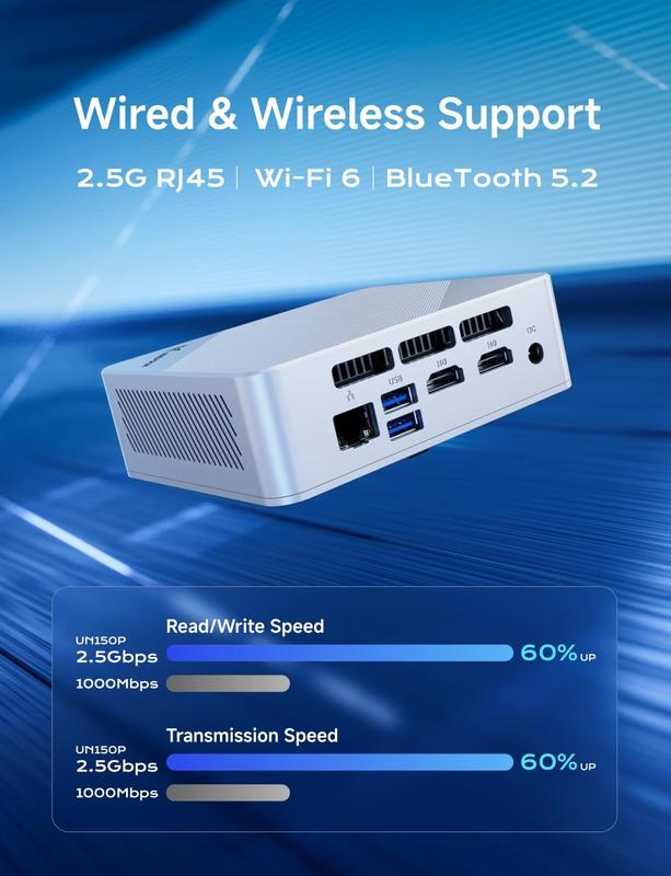 Mini PC MINISFORUM UN150P Intel N150 16 GB de RAM 512 GB SSD